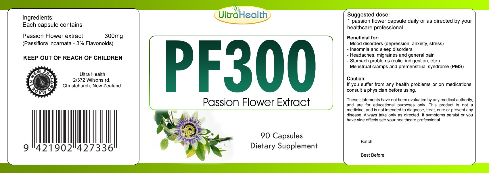 Passion Flower pills in New Zealand